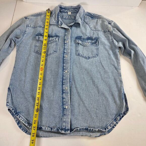 Maurices Medium Stone Wash Oversized Denim Shirt - Picture 4 of 7